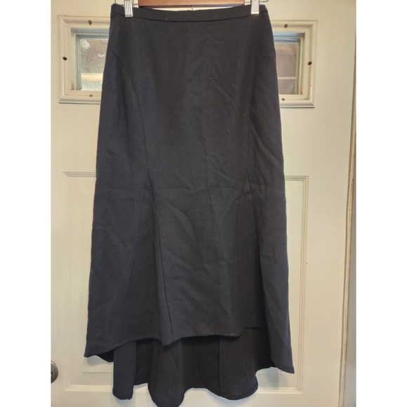 Rena Rowan Dresses & Skirts - NWT Vtg 100%‎ Wool Skirt Black  Size 4 Petite High Low Hem Rena rowan
